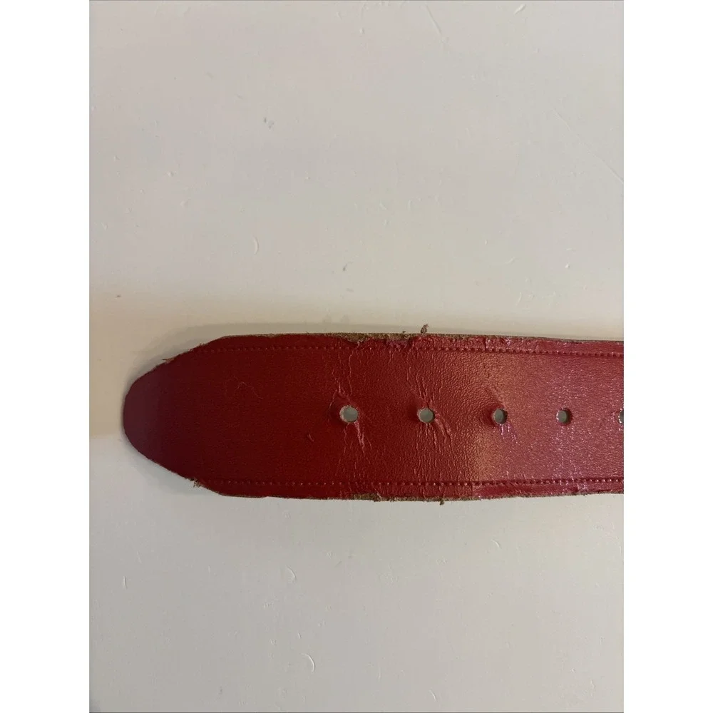 Vtg 1985 Ladies Wide Leather Boston Red Belt #‎ 9993 38